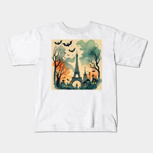 Mystical Montmartre: Halloween Amidst Parisian Streets Kids T-Shirt